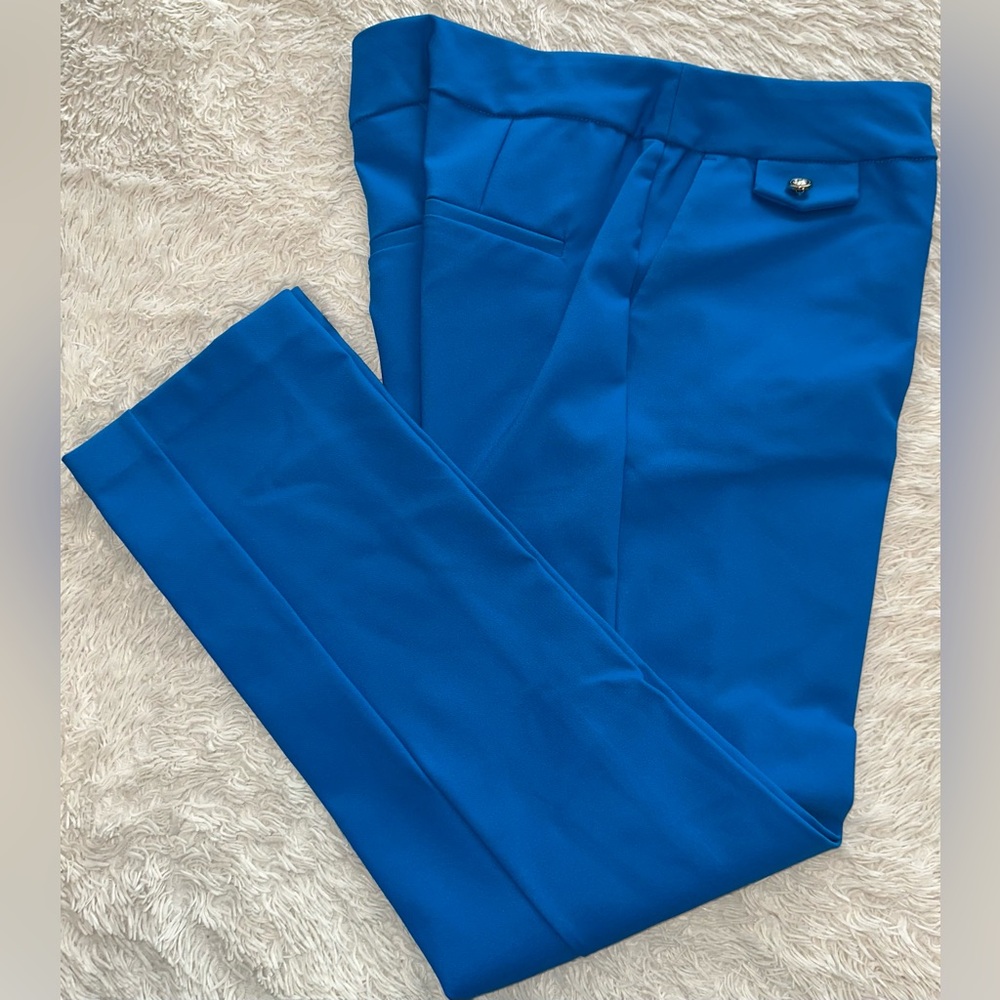 Women’s Haven & Blair Pull On Slim Leg Ankle Length Pants, Vibrant Blue, S/P